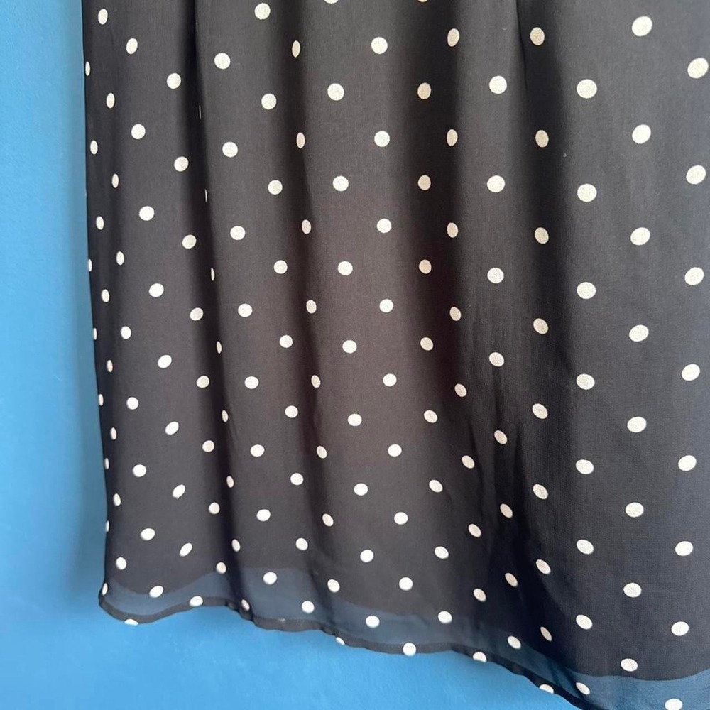 Aritzia Wilfred Polka Dot Dress Women's Size 6 Black White Button Front Twee - Picture 7 of 8